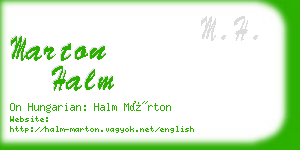 marton halm business card